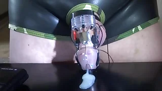 Estim e-stim cum sperm flannel milking handy hand chastity device